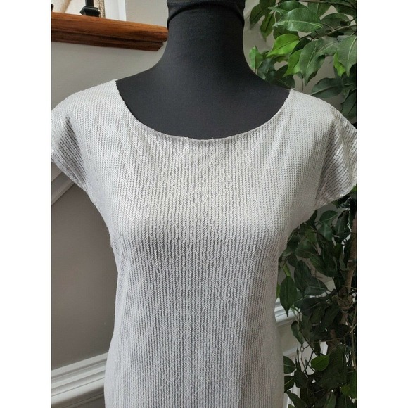 Emmelee Women's White Polyester Round Neck Cap Sleeve Knee Length Dress Size M - Picture 6 of 11